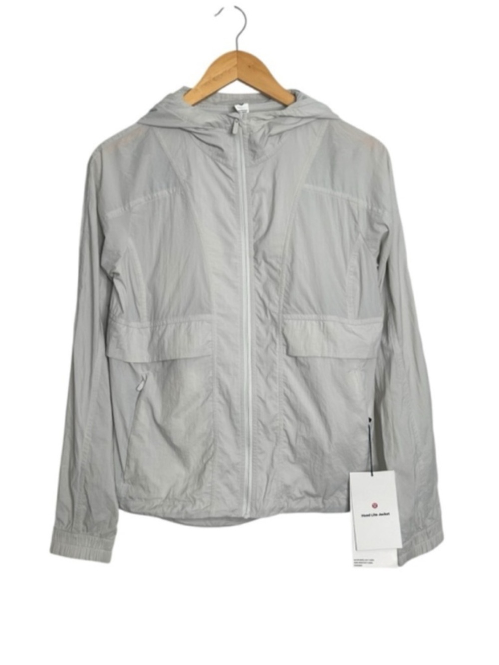 Lululemon Hood Lite Packable Casual Jacket Women's Size 0 Vapor Light Gray White
